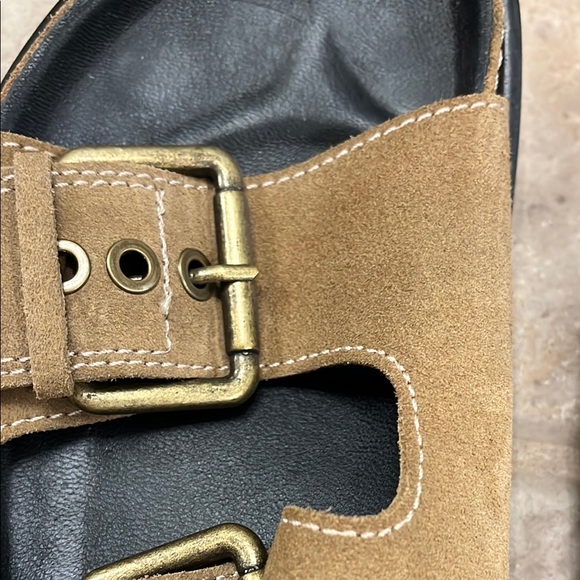 Zara Tan Suede Buckle Sandals 40 - Picture 5 of 6